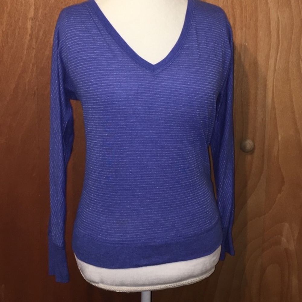 American Eagle long sleeve striped sparkly shirt
